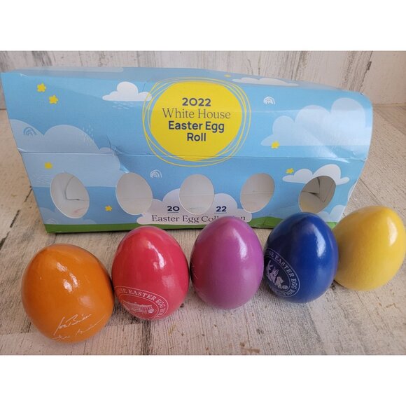 White house Easter egg roll rainbow Wooden set collectible - Picture 6 of 6